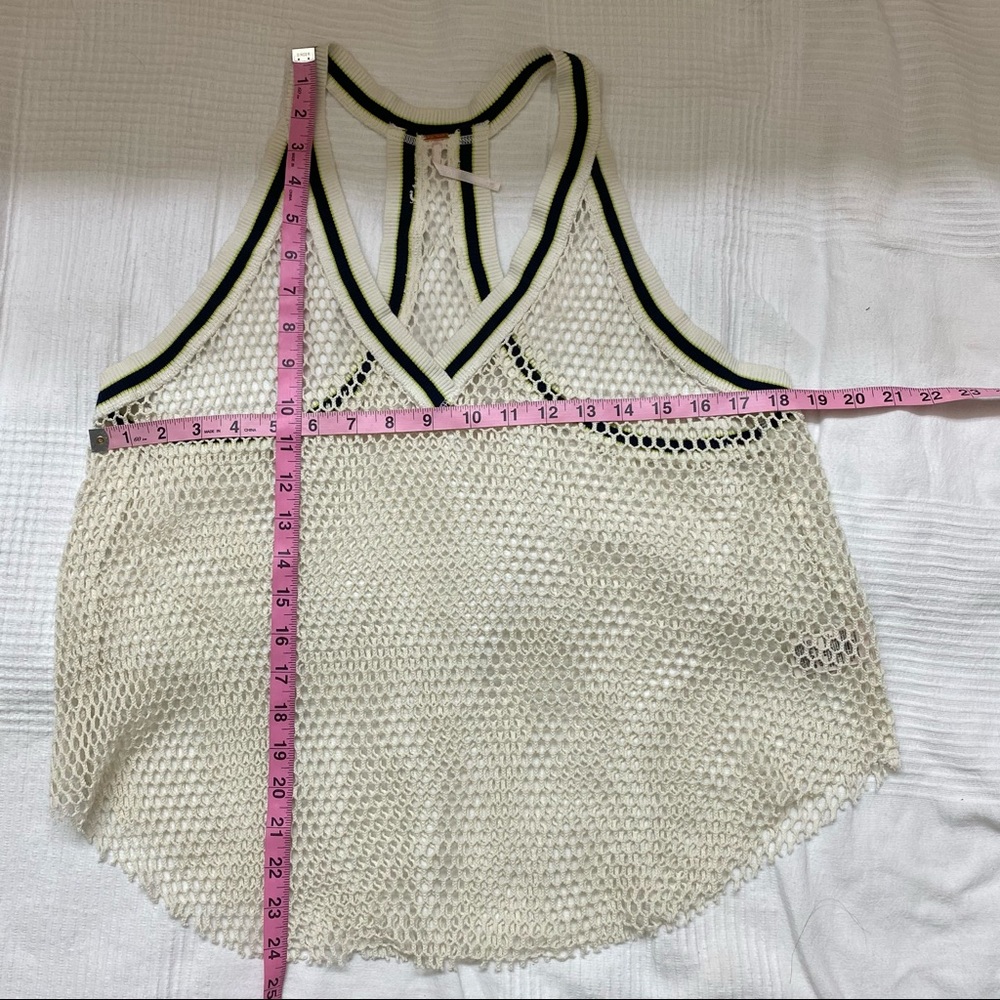 FREE PEOPLE Mesh Cream Racerback Top - Picture 11 of 12